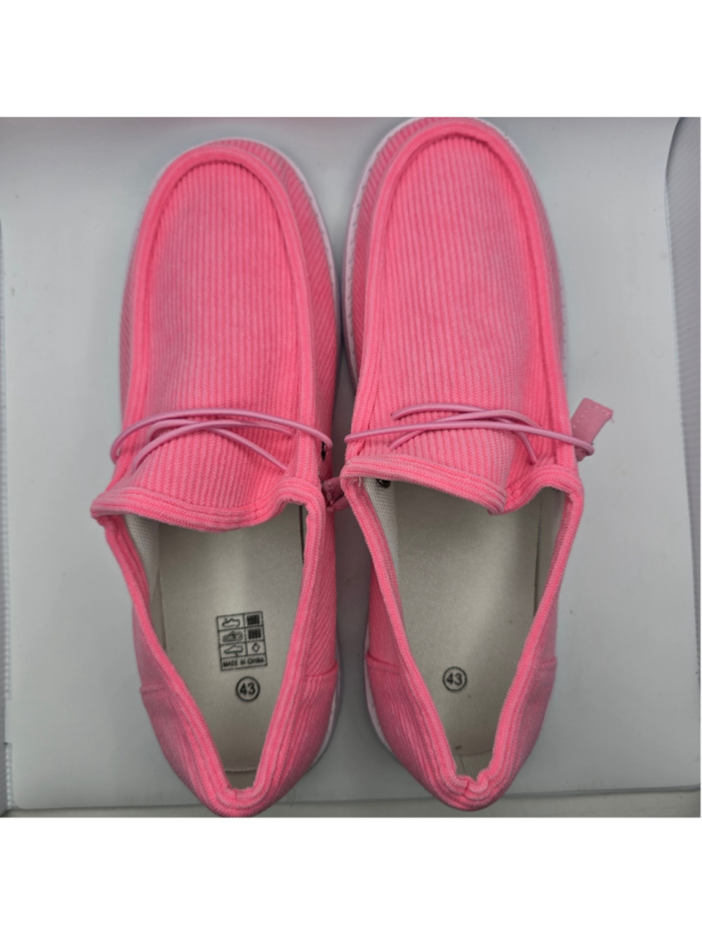 Women's Unbranded Pink Corduroy Slip-On Sneakers Size 10 - Picture 7 of 8